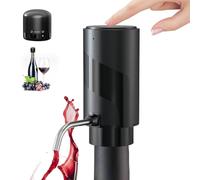 WIYETY Decantador de vino eléctrico: dispensador eléctrico de vino, acero inoxidable, dispensador de vino recargable, con cable USB y tapón de vino con cerradura, accesorios para vino tinto, para los