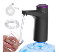 WIYETY Dispensador de agua automático, bomba para botellas de agua, bomba de agua potable, Water Dispenser, dispensador de agua eléctrico para camping, hogar, Home, oficina, recargable (negro)