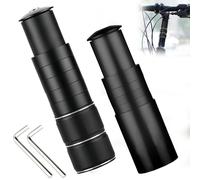 WIYETY Elevador de manillar para bicicleta de montaña, adaptador de altura: aluminio de 28,6 mm, con llave hexagonal, manillar de bicicleta para bicicleta de montaña (negro, 124 mm + 135 mm)