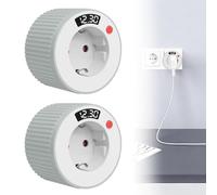 WIYETY Enchufe temporizador de 2 piezas: temporizador de 24 horas, enchufe de ahorro de energía para electrodomésticos, decoración de vacaciones, lámparas, luz de crecimiento