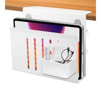 WIYETY Escritorio de almacenamiento lateral de escritorio, almacenamiento lateral de escritorio con soporte para bolígrafos, soporte para PC, escritorio lateral, para dispositivos con grosor < 4 cm