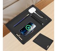 WIYETY Estantería Colgante para Mesita de Noche Negra, Clip para Estante con Bandeja de Cama