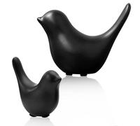WIYETY Estatua de pájaro estatuas de pájaro: 2 piezas de decoración de pájaro de cerámica, esculturas animales modernas, pájaros porcelana para decoración adornos sala de estar dormitorio oficina