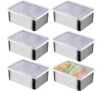 WIYETY Fiambreras Recipientes Para Alimentos: 6 Unidades Fiambreras Recipientes Almacenamiento de Recipientes Herméticos para Alimentos Inoxidable con Tapa Contenedores de Almacenamiento Herméticos