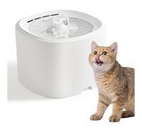 WIYETY Fuente de gato de 3 L para gato: fuente de agua ultra silenciosa para gato, fuente segura para gatos con esponja de filtro, fuente para mascotas, ajustable en 3 niveles, enchufe USB - blanco