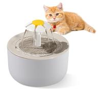 WIYETY Fuente para gatos de 1 litro: fuente de agua ultraligera para gatos, con esponja de filtro, dos modos de fuga, apagado automático en caso de falta de agua