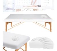 WIYETY Funda elástica para camilla de masaje de 190 x 80 cm, funda para camilla de masaje con agujero, gruesa lavable, funda nórdica elástica, antisuciedad, para tumbonas de belleza y tratamiento,