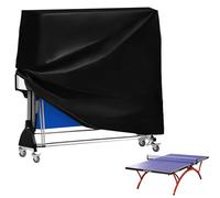 WIYETY Funda impermeable para ping pong de mesa, resistente al polvo, con bolsa de almacenamiento, cubierta de ping pong UV, para exterior e interior, color negro, 185 × 70 × 165 cm