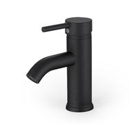 WIYETY Grifo de Baño, Grifo Ducha Negro, Grifo de Fregadero de Acero Inoxidable, Grifo de Ducha Monomando, Grifo de Ducha Monomando, Mezclador Ducha, para Baño - Negro