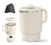 WIYETY Hervidor de agua plegable de 1 l: hervidor eléctrico de acero inoxidable con diseño de doble pared, hervidor de agua portátil para camping, viajes al aire libre para viajes de negocios, viajes