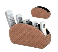 WIYETY HOMURY 1 pieza marrón Soporte de control remoto: organizador de escritorio con 5 bolsillos, accesorios de escritorio, organizador de escritorio de piel sintética para mandos a distancia