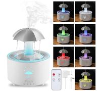 WIYETY Humidificador Paraguas: Humidificador Rotativo 300ml Con Control Remoto Difusor de Aromaterapia LED 7 Colores Gota Para Dormitorio Y Sala