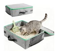 WIYETY Inodoro portátil plegable de viaje, impermeable, con tapa, con colador y cremallera, para camping, interior y exterior (40 x 30 x 13 cm)