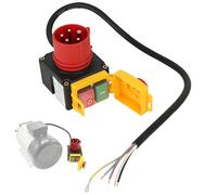 WIYETY Interruptor de enchufe, 400 V: interruptor de máquina, interruptor de 3 fases, interruptor de emergencia, interruptor de seguridad, interruptor de voltaje cero de emergencia con enchufe CEE