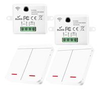 WIYETY Interruptor inalámbrico: interruptor de 433 MHz, iluminación inalámbrica, interruptor RF y receptor (2 interruptores, 2 receptores)