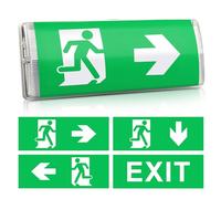 WIYETY IP65 - Luz de emergencia LED impermeable con batería de 3 horas - Luz de salida de emergencia con 4 Pictogramas para todos