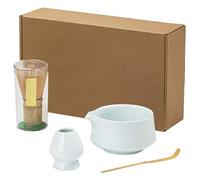 WIYETY Juego de 4 escobas Matcha, batidor Matcha con caño, soporte para batidor matcha, batidor de bambú y pala de bambú, batidor de matcha para ceremonia tradicional del té