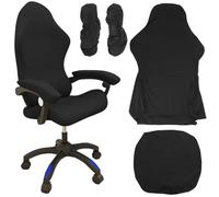 WIYETY Juego de 4 fundas para silla de videojuegos, lavable, con reposabrazos, funda y respaldo de silla, funda y funda para silla de oficina, para gaming, silla de ordenador, silla giratoria