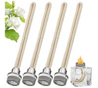 WIYETY - Juego de 4 lámparas de aceite con mecha catalítica, 4 unidades, repuesto de mecha catalítica, con quemador, para mejorar el aire de la habitación, decoración del hogar, 18 cm (plata)