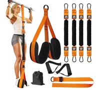 WIYETY Juego de bandas de ayuda para dominadas con 4 bandas de resistencia ajustables + reposapiés, correas de elevación ajustables para gimnasio en interiores y en casa, color naranja