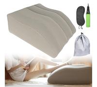 WIYETY Juego de cojines hinchables para piernas elevadas, cojín de cuña inflable con antifaz y tapones para los oídos, cojín de apoyo para la mejora del sueño