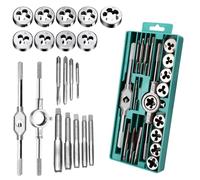 WIYETY Juego de Machos de Roscar Juego de Herramientas de Roscado: 20 piezas juego de herramientas de taladro cortador de roscas, M3 - M12 juego de roscado, caja de herramientas cortador de roscas de