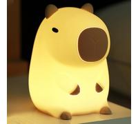WIYETY Lámpara Capybara con Luz Nocturna y Temporizador para Niños - Regulable, Táctil, Recargable por USB - Luz de Lactancia para Habitación de Bebé