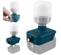 WIYETY Lámpara de Batería para Bosch 18V: 12W Luz de Trabajo LED con Casquillo E27, Brillo Ajustable 350-1300LM, Proyector de Trabajo LED Portátil, Linterna Luz de Obra para Batería Bosch 18V, Azul