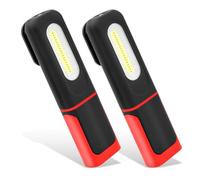 WIYETY Lámpara de trabajo LED con base magnética, luz de trabajo LED recargable 360° giratoria con gancho, lámpara de trabajo LED con linterna con 3 modos de luz para exteriores, reparación, garaje,