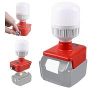 WIYETY Lámpara inalámbrica para batería de 18V, luz de trabajo de 12W con bombillas E27, foco LED de 350-1300 LM, linterna, para obras, equipo de camping para batería de 18V(batería no incluida)