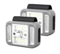 WIYETY LED Clip Lampe: 2 piezas Clip lámpara exterior USB recargable resistente al agua linterna cabeza linterna pecho luz de seguridad para gorro, correr, corredor, pesca, cochecito de bebé