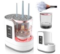 WIYETY Limpiador y secador de brochas de maquillaje eléctrico: Limpiador multifuncional de pinceles de maquillaje con función programada de lavado y secado por aire, para todos los tipos de pinceles
