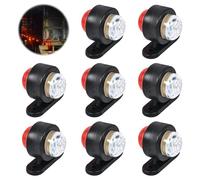 WIYETY Luces LED de gálibo de 12/24 V: 8 miniluces laterales de marcador, marcador de posición, impermeables para remolques, camiones, coches, caravanas, autocaravanas, color blanco, rojo