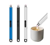 WIYETY Mechero eléctrico de arco eléctrico, 3 unidades, recargable por USB, largo con cierre de seguridad, sin llama, resistente al viento, para velas, barbacoa, estufa, chimenea y camping