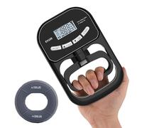 WIYETY Medidor de fuerza manual digital: medidor de fuerza manual electrónico con anillos de silicona de 50 - 60 libras, recargable Grip Strength Trainer, medidor de fuerza manual para fitness y
