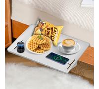 WIYETY Mesita de noche blanca Estante colgante: mesita de noche para colgar, mesita de noche para colgar en la cama, mesita de noche, clip de estantería, bandeja de cama flotante, mesita de noche