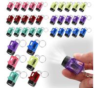WIYETY Mini linterna llavero: 36 unidades mini linterna LED pequeñas linternas de bolsillo llavero 4 cm niños linterna multicolor linterna infantil linterna para exteriores camping senderismo