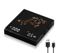 WIYETY Minibáscula de café con temporizador: báscula de café recargable con indicador LED y temporizador automático, 2 kg/0,1 g, báscula de cocina digital portátil