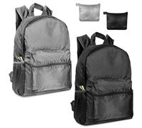 WIYETY Mochila plegable ultraligera de 2 unidades, tamaño mediano, plegable, mochila de senderismo, mochila ligera, almacenamiento multicapa, mochila de viaje para senderismo, viajes, ciclismo (negro