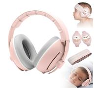 WIYETY Orejeras de protección auditiva para bebé: 2 en 1 auriculares para bebé, protección contra el ruido 25 dB, cómodas orejeras para niños con cancelación de ruido y diadema ajustable para bebés de