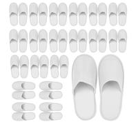 WIYETY Pantuflas de hotel blancas para mujer y hombre, 20 pares, antideslizantes, para invitados, talla universal, color blanco, para hotel, spa e invitados