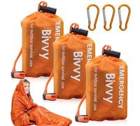 WIYETY Paquete de 3 sacos de dormir de emergencia: saco de dormir de supervivencia de emergencia con silbato de señal, manta de emergencia impermeable, tienda de campaña de rescate para exteriores