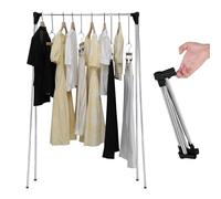 WIYETY Perchero portátil plegable telescópico de 34 a 70 cm, perchero telescópico plegable de acero inoxidable para viajes, camping, lavandería, senderismo, color negro