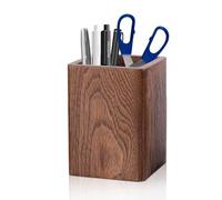 WIYETY Portalápices de Escritorio Organizador: Lápices Bolígrafos de Madera Portalápices, Organizador de Lápices, Hecho a Mano, para Papelería, Brochas de Maquillaje, Escritorios (marrón)