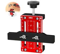 WIYETY Posicionador De Puerta De Armario: 1 Pieza Ajustable Aleación De Aluminio, Instalador De Puerta De Armario Para Trabajo En Madera, Altura Ajustable 0-60mm, Compacto Y Portátil (Rojo)