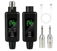 WIYETY Receptor transmisor de micrófono XLR: 2,4 G 1 a 1, adaptador de micrófono inalámbrico para micrófono dinámico, micrófono de condensador, para voz/hablar en público