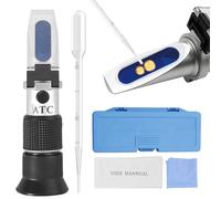 WIYETY Refractómetro 4 en 1, anticongelante, refractómetro de mano, medidor de agua de refrigeración para etilenglicol, agua de refrigeración, agua de disco, ácido de batería, concentración de urea