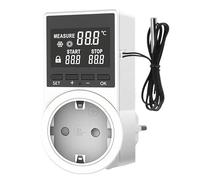WIYETY Regulador de Temperatura 230V con Sonda: Termostato Digital con Enchufe con Pantalla LCD, Plug and Play Regulador de Temperatura y Humedad con 2 Sondas Termómetro para Invernadero, Acuario