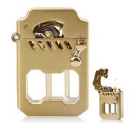 WIYETY Rocker - Mechero vintage de queroseno, diseño retro transparente, de gasolina, se vende sin gasolina, color dorado