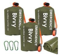 WIYETY Saco de dormir de emergencia de 3 piezas: saco de dormir de supervivencia de emergencia con silbato, manta de emergencia impermeable, tienda de rescate para exteriores, impermeable, ultraligero